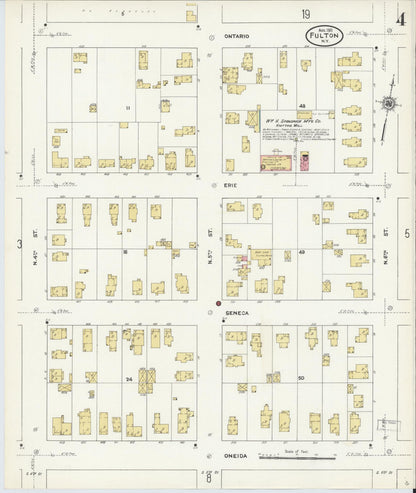 Sanborn Fire Insurance Map from Fulton, Oswego County, New York (1911), Sheet #0004 - Complete Map Set gallery image, historic Sanborn map, vintage wall art, New York New York