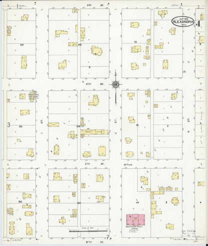 Sanborn Fire Insurance Map from Alexandria, Douglas County, Minnesota (1909), Sheet #0004 - Complete Map Set gallery image, historic Sanborn map, vintage wall art, Minnesota Minnesota