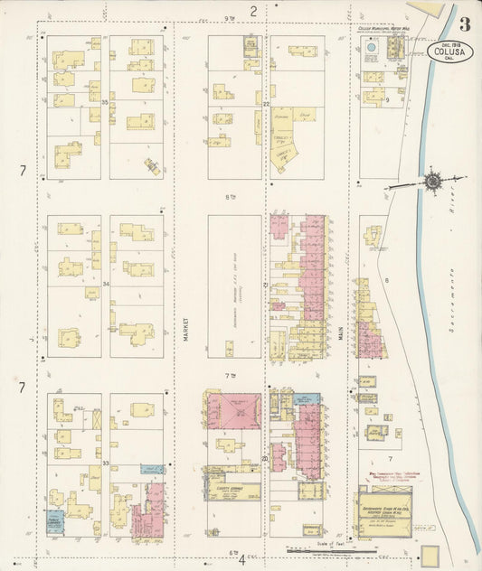 Sanborn Fire Insurance Map from Colusa, Colusa County, California (1918), Sheet #0003 - Historic Sanborn Fire Insurance Map Print, vintage old map wall art, antique decor, genealogy gift, California California map