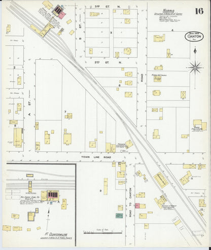 Sanborn Fire Insurance Map from Canton, Fulton County, Illinois (1909), Sheet #0016 - Historic Sanborn Fire Insurance Map Print, vintage old map wall art, antique decor, genealogy gift, Illinois Illinois map