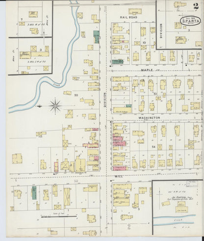 Sanborn Fire Insurance Map from Sparta, Kent County, Michigan (1894), Sheet #0002 - Complete Map Set gallery image, historic Sanborn map, vintage wall art, Michigan Michigan