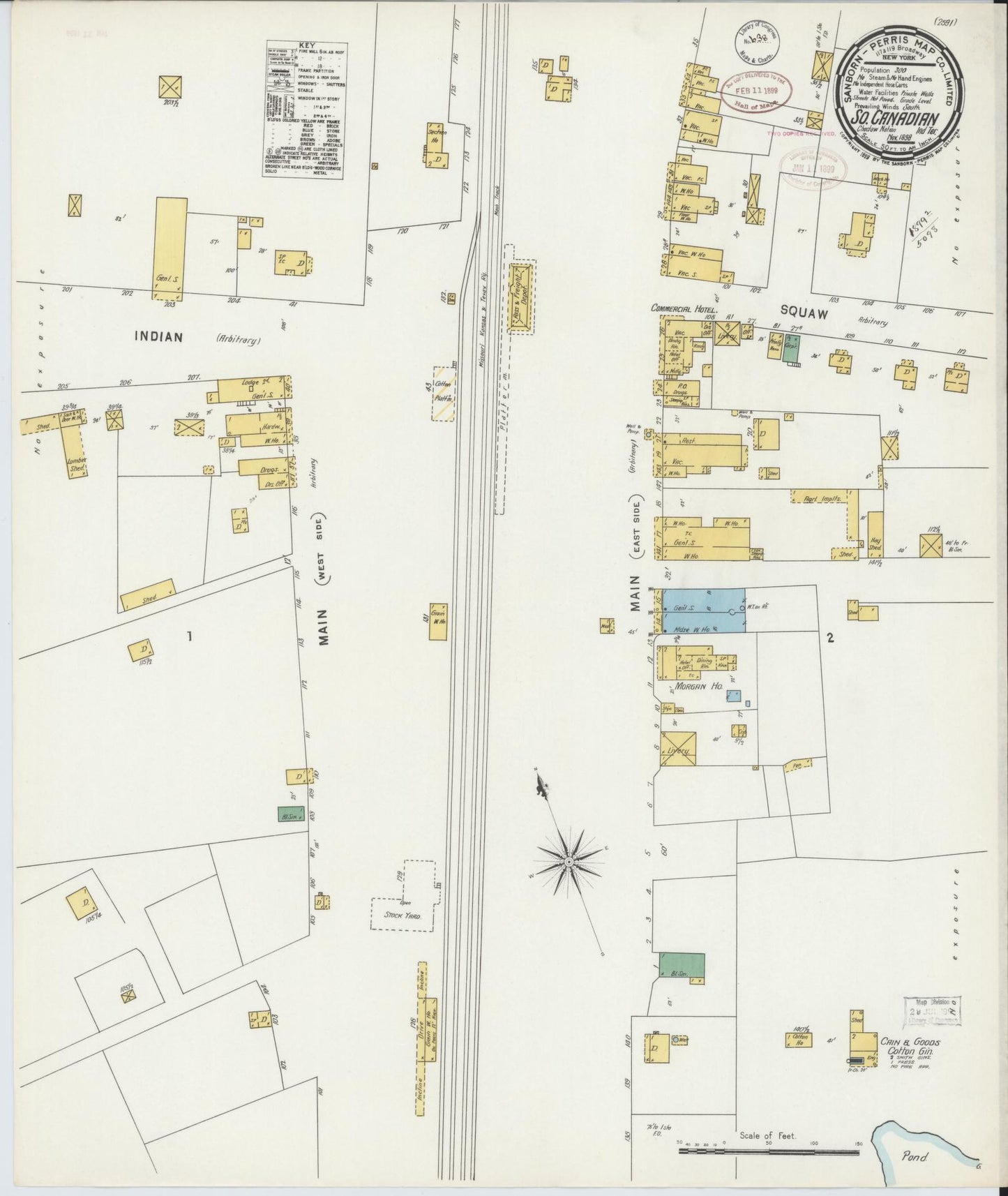 Sanborn Fire Insurance Map from South Canadian, Pittsburg County, Oklahoma (1898), Sheet #0001 - Historic Sanborn Fire Insurance Map Print, vintage old map wall art, antique decor, genealogy gift, Oklahoma Oklahoma map