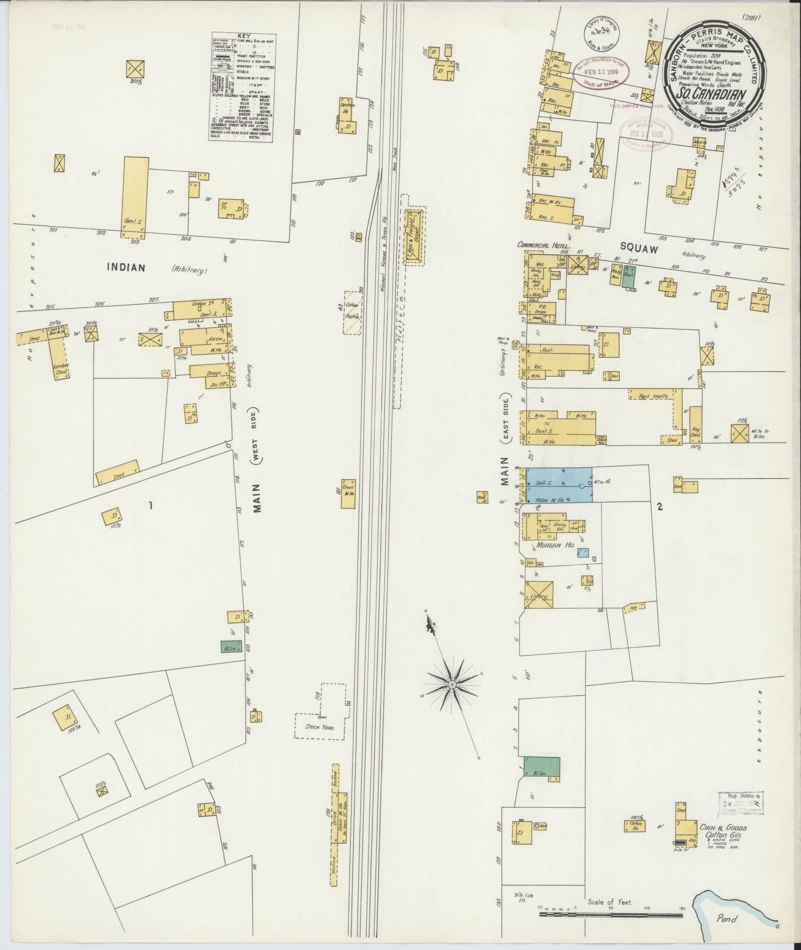 Sanborn Fire Insurance Map from South Canadian, Pittsburg County, Oklahoma (1898), Sheet #0001 - Historic Sanborn Fire Insurance Map Print, vintage old map wall art, antique decor, genealogy gift, Oklahoma Oklahoma map