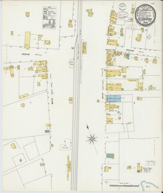 Sanborn Fire Insurance Map from South Canadian, Pittsburg County, Oklahoma (1898), Sheet #0001 - Historic Sanborn Fire Insurance Map Print, vintage old map wall art, antique decor, genealogy gift, Oklahoma Oklahoma map