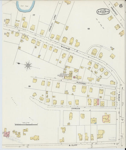 Sanborn Fire Insurance Map from Ansonia, New Haven County, Connecticut (1895), Sheet #0006 - Complete Map Set gallery image, historic Sanborn map, vintage wall art, Connecticut Connecticut