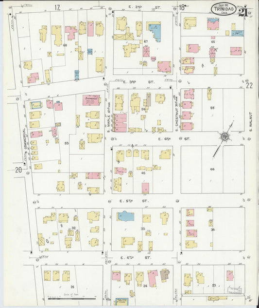 Sanborn Fire Insurance Map from Trinidad, Las Animas County, Colorado (1912), Sheet #0021 - Historic Sanborn Fire Insurance Map Print, vintage old map wall art, antique decor, genealogy gift, Colorado Colorado map
