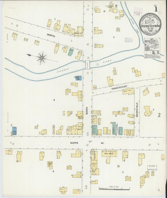 Sanborn Fire Insurance Map from Trenton, Oneida County, New York (1904), Sheet #0001 - Complete Map Set gallery image, historic Sanborn map, vintage wall art, New York New York