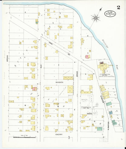 Sanborn Fire Insurance Map from Sabula, Jackson County, Iowa (1905), Sheet #0002 - Historic Sanborn Fire Insurance Map Print, vintage old map wall art