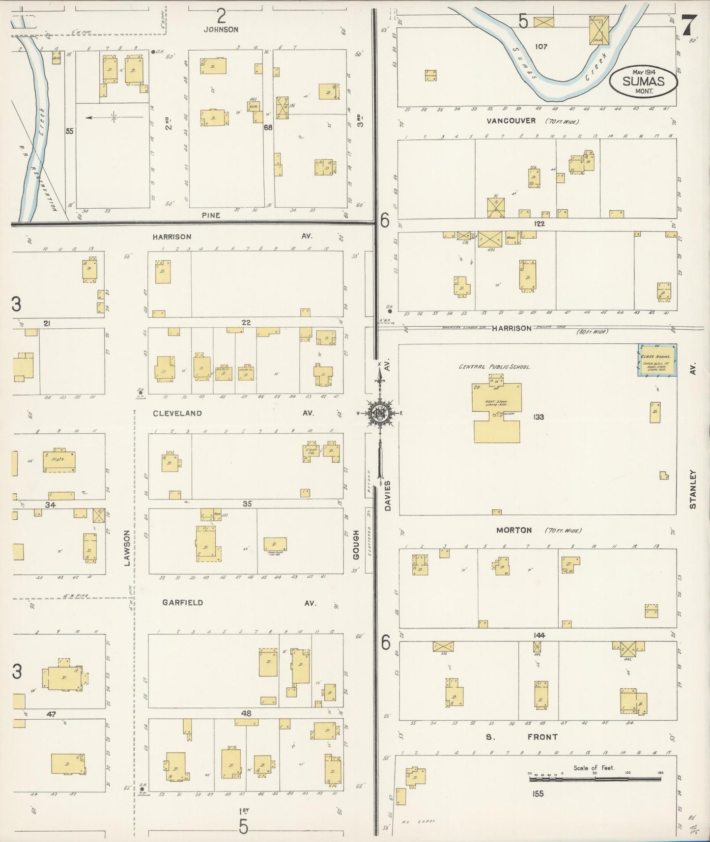 Sanborn Fire Insurance Map from Sumas, Whatcom County, Washington (1914), Sheet #0007 - Complete Map Set gallery image, historic Sanborn map, vintage wall art, Washington Washington