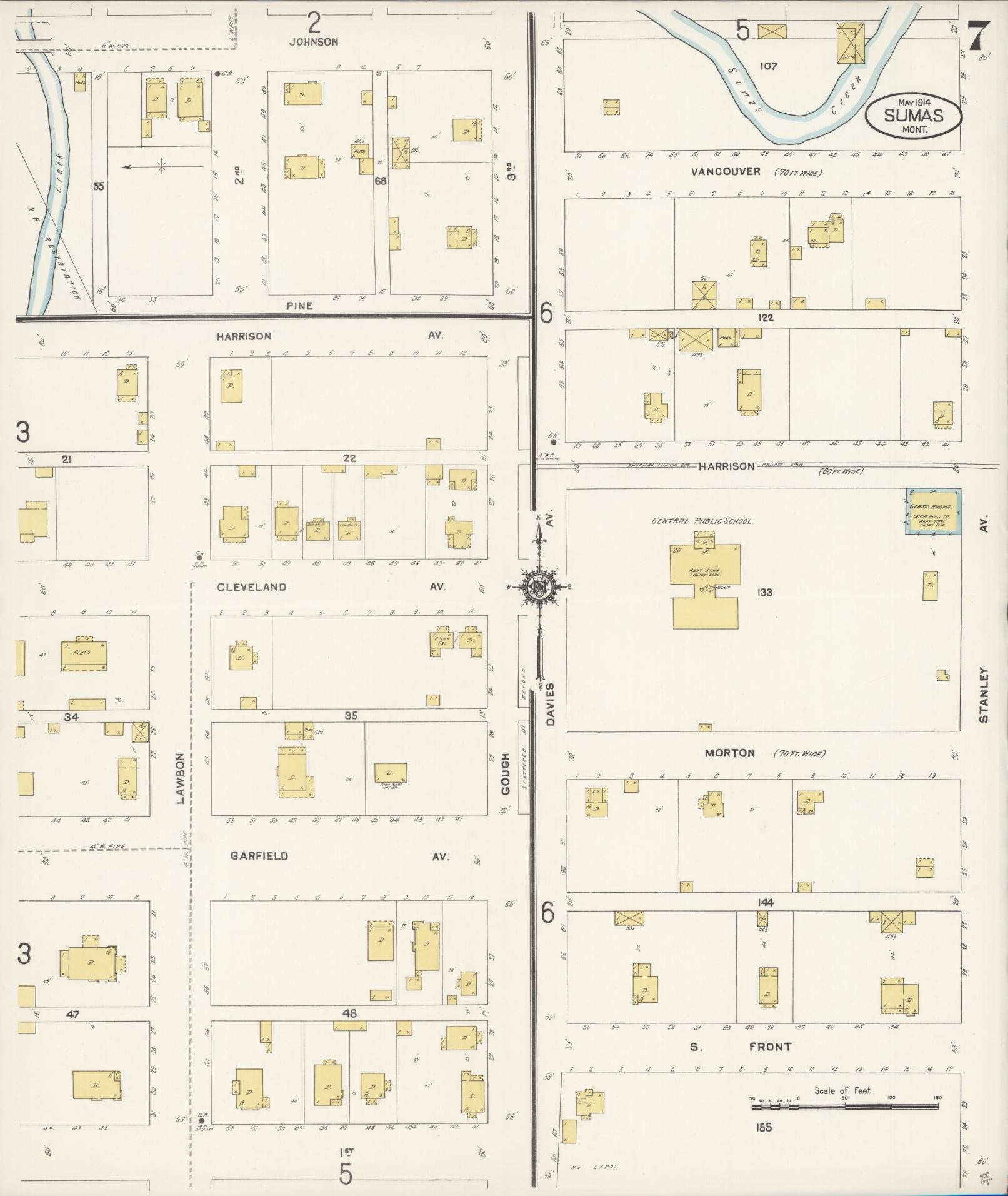 Sanborn Fire Insurance Map from Sumas, Whatcom County, Washington (1914), Sheet #0007 - Complete Map Set gallery image, historic Sanborn map, vintage wall art, Washington Washington