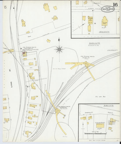 Sanborn Fire Insurance Map from Ishpeming, Marquette County, Michigan (1904), Sheet #0016 - Complete Map Set gallery image, historic Sanborn map, vintage wall art, Michigan Michigan