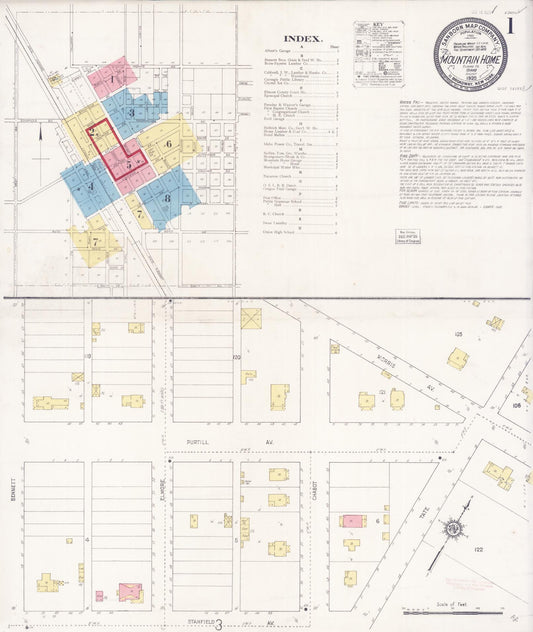 Sanborn Fire Insurance Map from Mountain Home, Elmore County, Idaho. (1920) – Historic Sanborn Fire Insurance Map Print