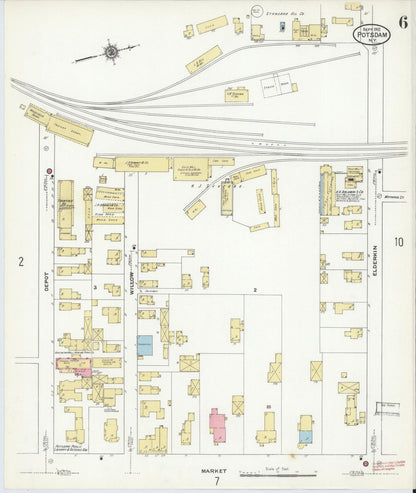 Sanborn Fire Insurance Map from Potsdam, St. Lawrence County, New York (1910), Sheet #0006 - Complete Map Set gallery image, historic Sanborn map, vintage wall art, New York New York