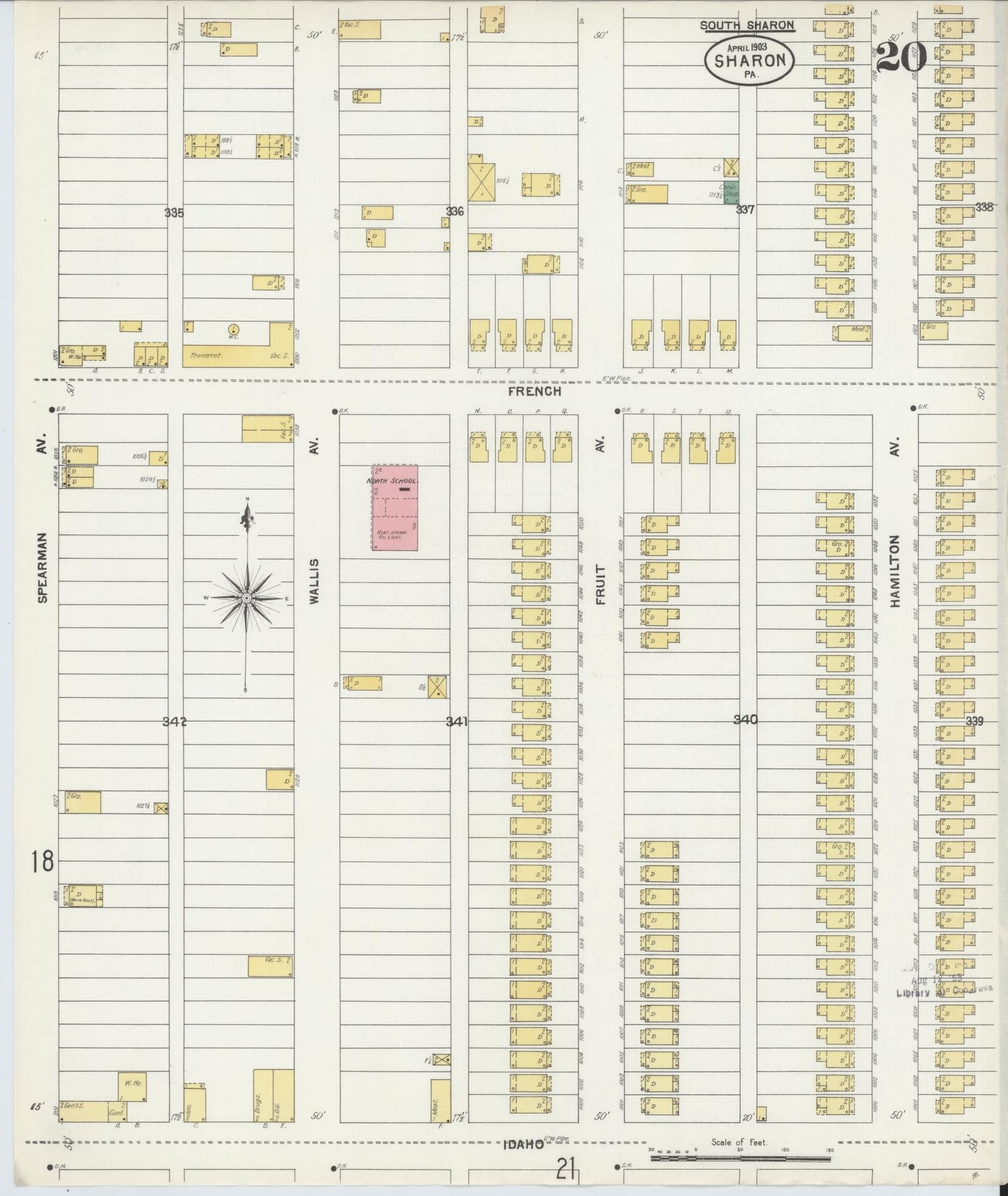 Sanborn Fire Insurance Map from Sharon, Mercer County, Pennsylvania. (1903), Sheet 20 – Historic Sanborn Fire Insurance Map Print
