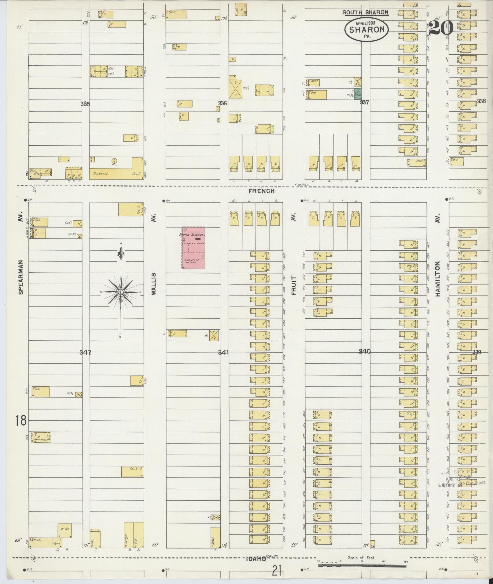 Sanborn Fire Insurance Map from Sharon, Mercer County, Pennsylvania. (1903), Sheet 20 – Historic Sanborn Fire Insurance Map Print