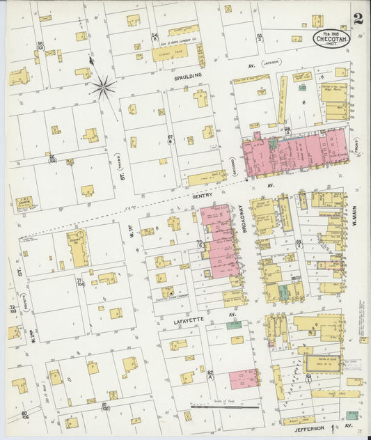 Sanborn Fire Insurance Map from Checotah, McIntosch County, Oklahoma (1905), Sheet #0002 - Historic Sanborn Fire Insurance Map Print, vintage old map wall art, antique decor, genealogy gift, Oklahoma Oklahoma map