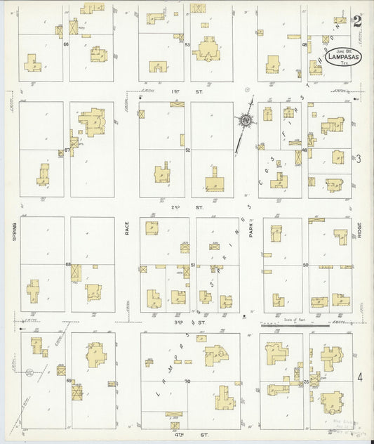 Sanborn Fire Insurance Map from Lampasas, Lampasas County, Texas (1912), Sheet #0002 - Historic Sanborn Fire Insurance Map Print, vintage old map wall art, antique decor, genealogy gift, Texas Texas map