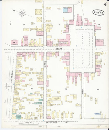 Sanborn Fire Insurance Map from Dover, Kent County, Delaware (1891), Sheet #0004 - Complete Map Set gallery image, historic Sanborn map, vintage wall art, Delaware Delaware