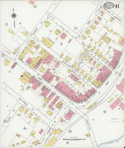 Sanborn Fire Insurance Map from Beacon, Dutchess County, New York (1919), Sheet #0011 - Complete Map Set gallery image, historic Sanborn map, vintage wall art, New York New York