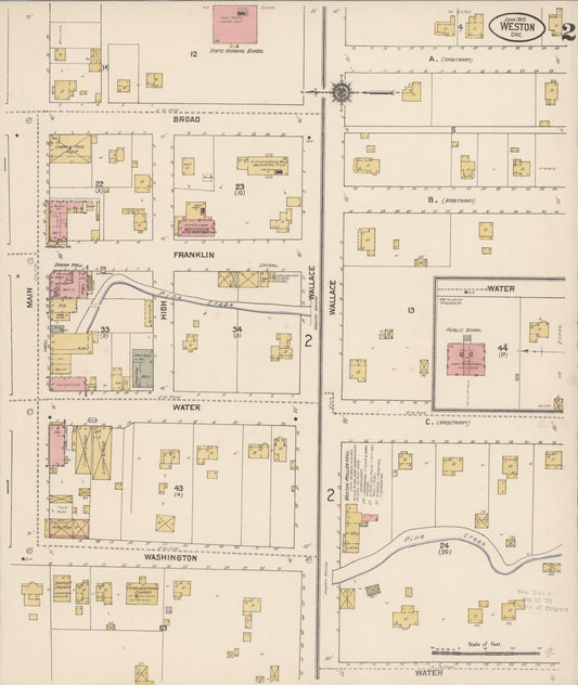 Sanborn Fire Insurance Map from Weston, Umatilla County, Oregon (1910), Sheet #0002 - Historic Sanborn Fire Insurance Map Print, vintage old map wall art, antique decor, genealogy gift, Oregon Oregon map
