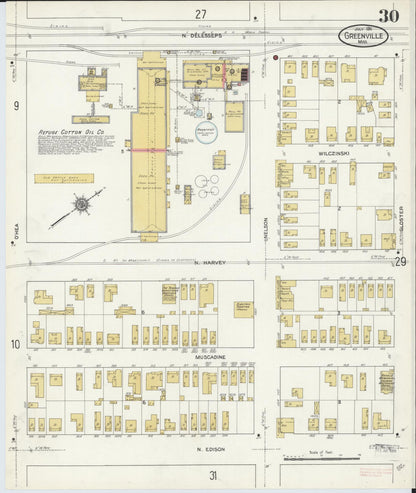Sanborn Fire Insurance Map from Greenville, Washington County, Mississippi (1911), Sheet #0030 - Complete Map Set gallery image, historic Sanborn map, vintage wall art, Mississippi Mississippi