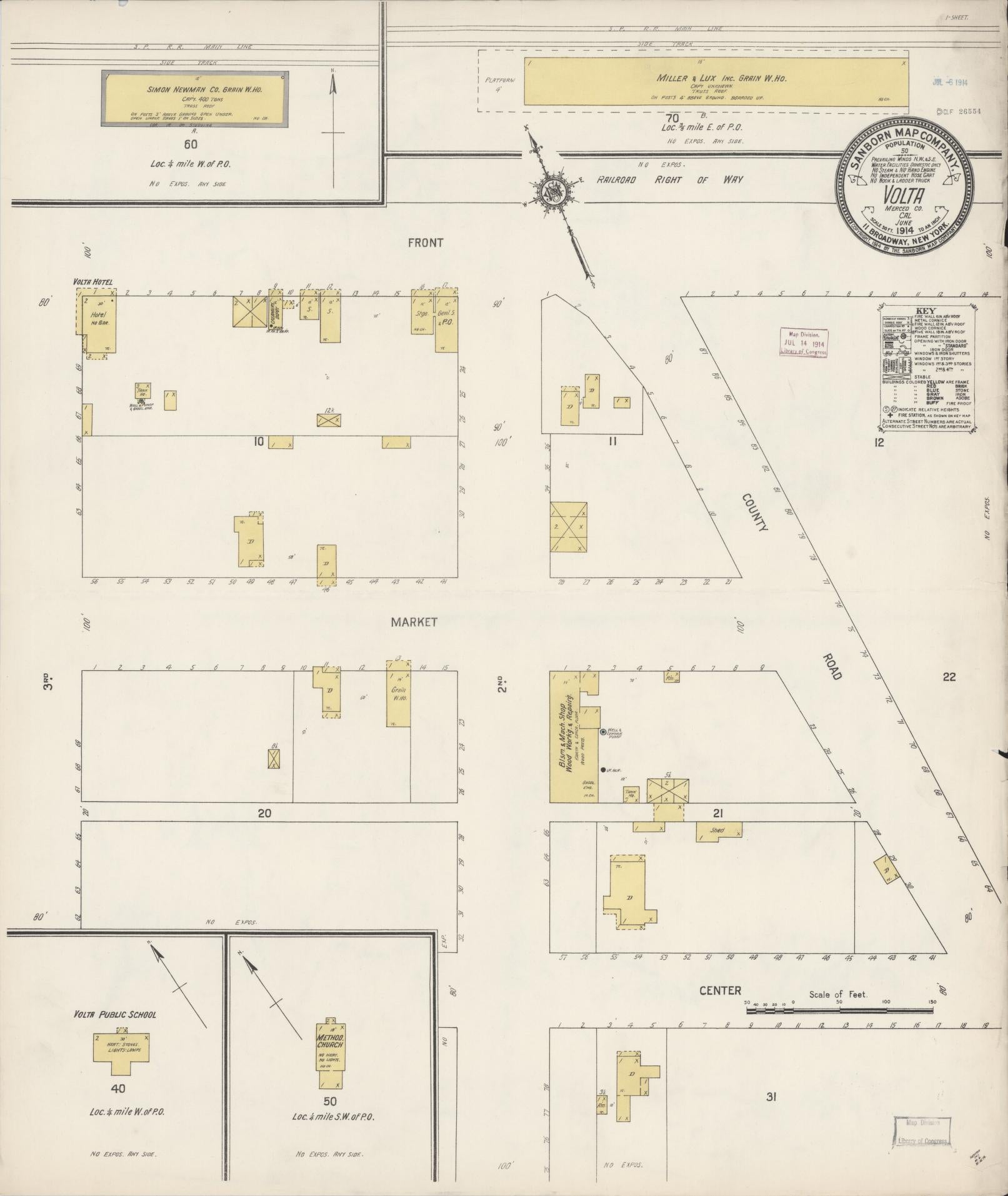 Sanborn Fire Insurance Map from Volta, Merced County, California. (1914) – Historic Sanborn Fire Insurance Map Print