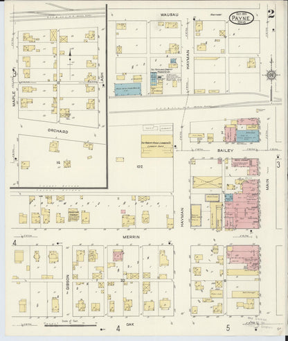 Sanborn Fire Insurance Map from Payne, Paulding County, Ohio (1913), Sheet #0002 - Complete Map Set gallery image, historic Sanborn map, vintage wall art, Ohio Ohio