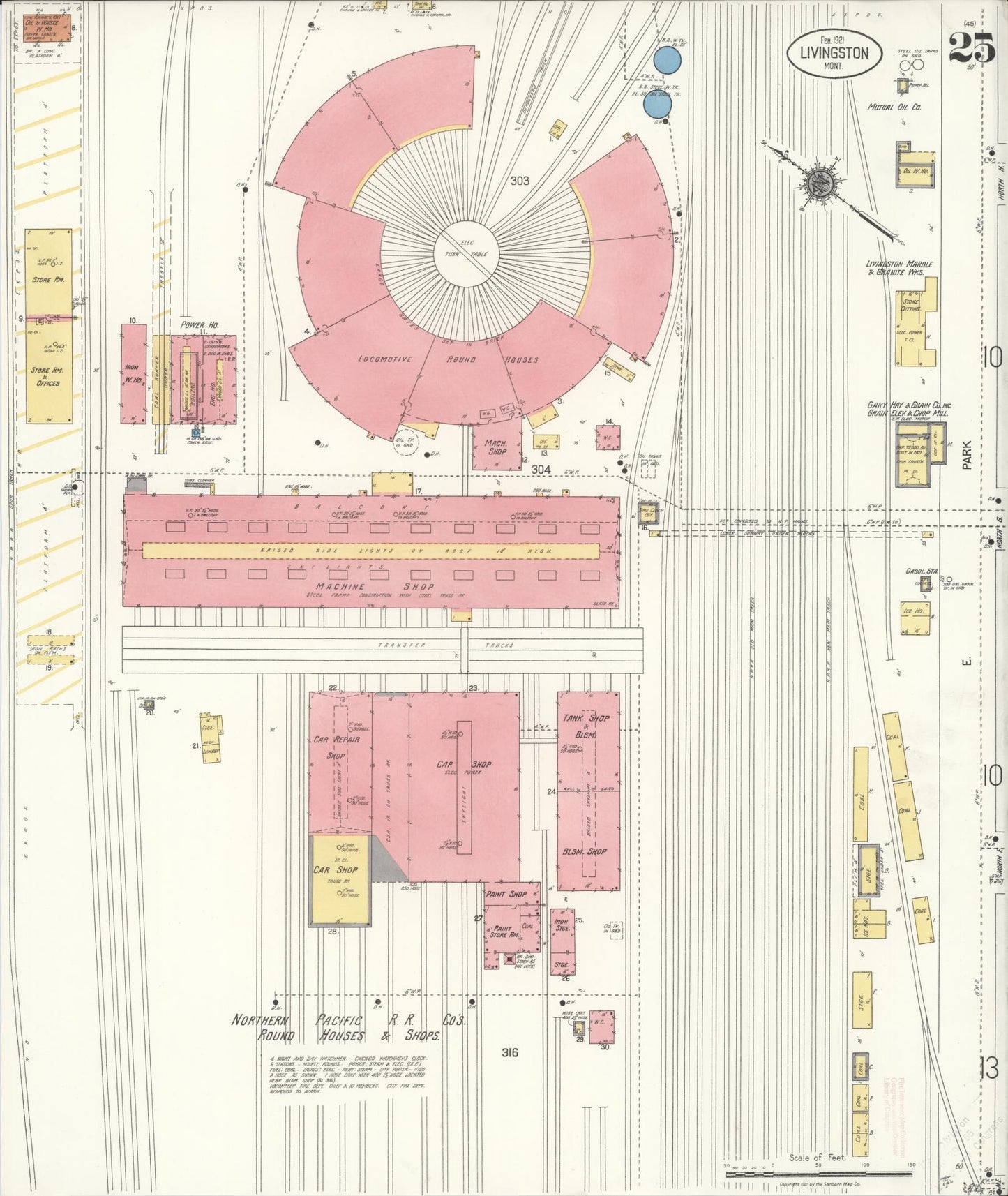 Sanborn Fire Insurance Map from Livingston, Park County, Montana (1921), Sheet #0025 - Complete Map Set gallery image, historic Sanborn map, vintage wall art, Montana Montana