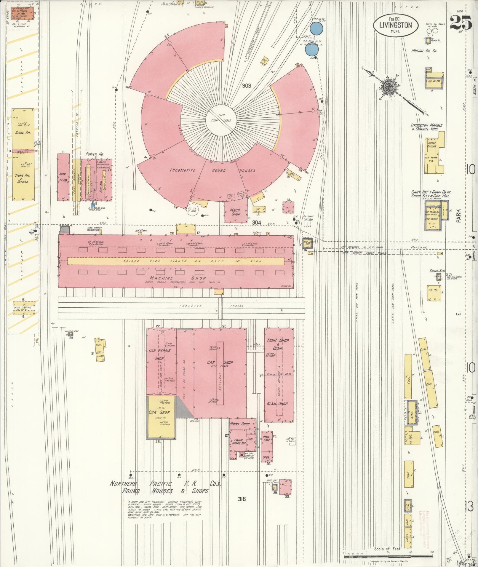 Sanborn Fire Insurance Map from Livingston, Park County, Montana (1921), Sheet #0025 - Complete Map Set gallery image, historic Sanborn map, vintage wall art, Montana Montana