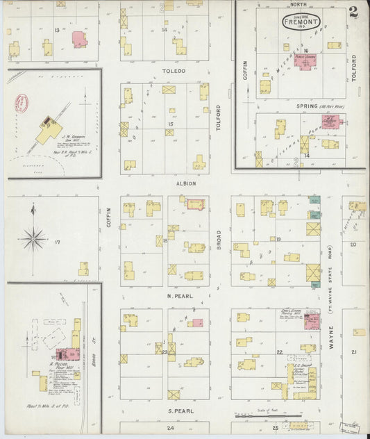 Sanborn Fire Insurance Map from Fremont, Steuben County, Indiana (1895), Sheet #0002 - Historic Sanborn Fire Insurance Map Print, vintage old map wall art, antique decor, genealogy gift, Indiana Indiana map