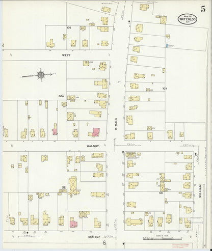 Sanborn Fire Insurance Map from Waterloo, Seneca County, New York (1911), Sheet #0005 - Complete Map Set gallery image, historic Sanborn map, vintage wall art, New York New York