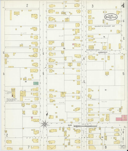 Sanborn Fire Insurance Map from Boonville, Warrick County, Indiana (1907), Sheet #0004 - Historic Sanborn Fire Insurance Map Print, vintage old map wall art, antique decor, genealogy gift, Indiana Indiana map