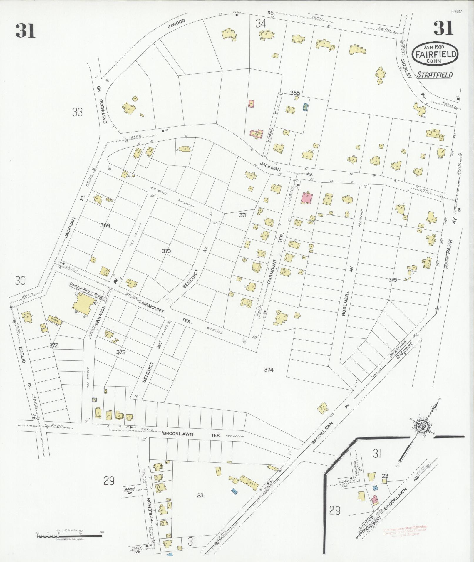 Sanborn Fire Insurance Map from Fairfield, Fairfield County, Connecticut (1930), Sheet #0031 - Complete Map Set gallery image, historic Sanborn map, vintage wall art, Connecticut Connecticut