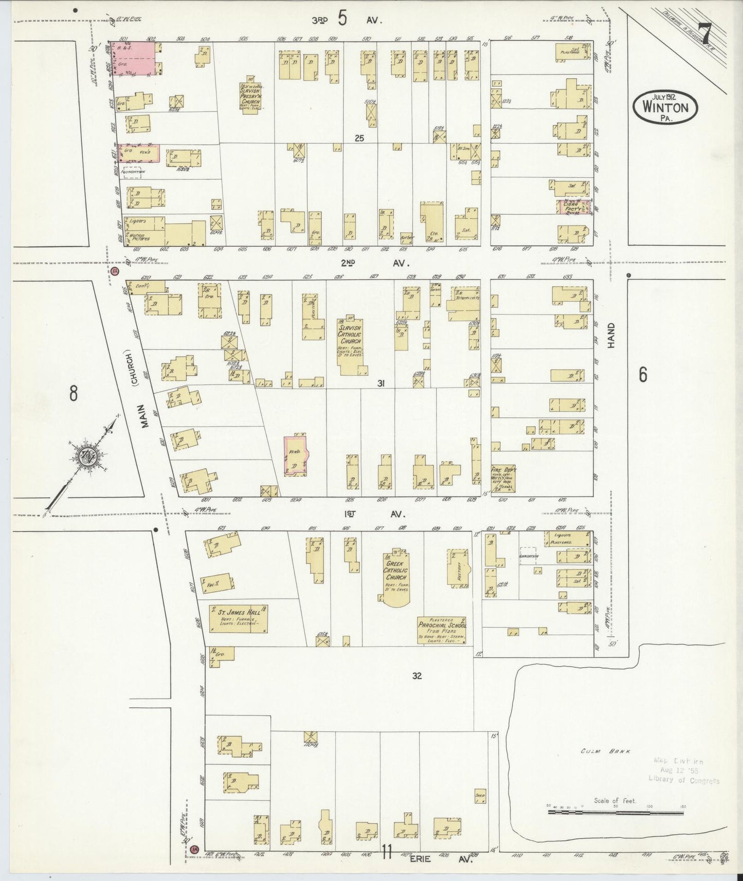 Sanborn Fire Insurance Map from Winton, Lackawanna County, Pennsylvania (1912), Sheet #0007 - Complete Map Set gallery image, historic Sanborn map, vintage wall art, Pennsylvania Pennsylvania