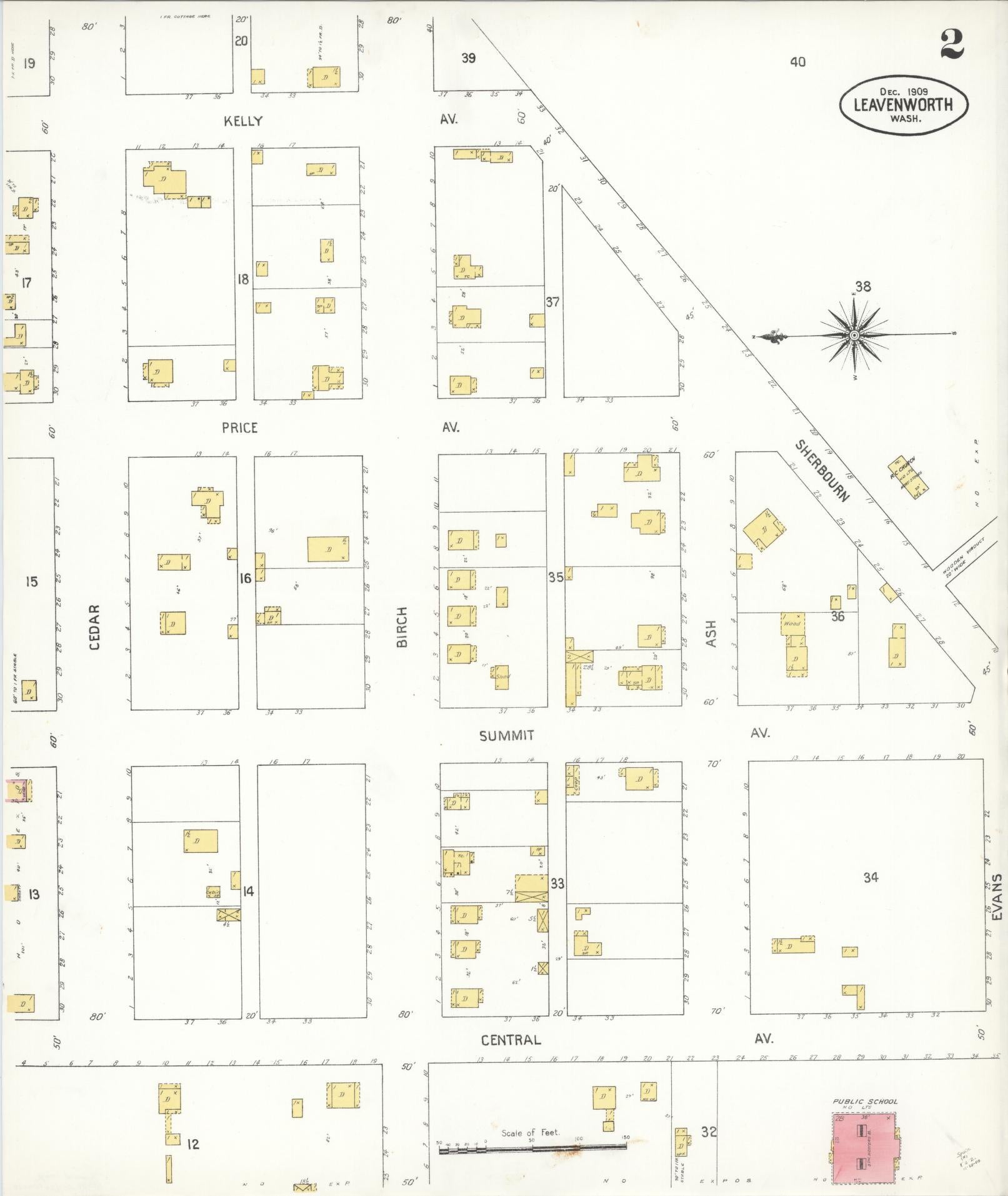 Sanborn Fire Insurance Map from Leavenworth, Chelan County, Washington (1909), Sheet #0002 - Complete Map Set gallery image, historic Sanborn map, vintage wall art, Washington Washington
