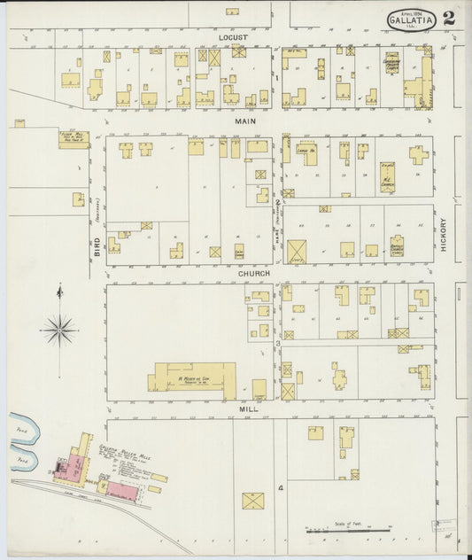 Sanborn Fire Insurance Map from Galatia, Saline County, Illinois (1894), Sheet #0002 - Historic Sanborn Fire Insurance Map Print, vintage old map wall art, antique decor, genealogy gift, Illinois Illinois map
