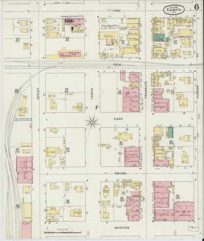 Sanborn Fire Insurance Map from Tampa, Hillsborough County, Florida (1895), Sheet #0010 - Complete Map Set gallery image, historic Sanborn map, vintage wall art, Florida Florida