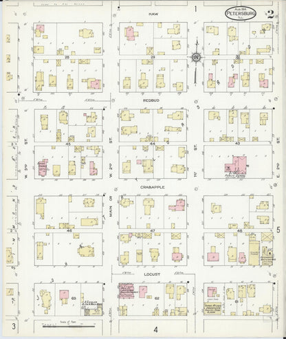 Sanborn Fire Insurance Map from Petersburg, Menard County, Illinois (1914), Sheet #0002 - Complete Map Set gallery image, historic Sanborn map, vintage wall art, Illinois Illinois