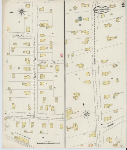 Sanborn Fire Insurance Map from Southington, Hartford County, Connecticut (1895), Sheet #0002 - Complete Map Set gallery image, historic Sanborn map, vintage wall art, Connecticut Connecticut