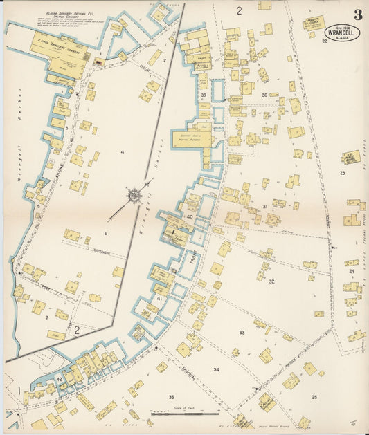 Sanborn Fire Insurance Map from Wrangell, Wrangell-Petersburg County, Alaska (1914), Sheet #0003 - Historic Sanborn Fire Insurance Map Print, vintage old map wall art, antique decor, genealogy gift, Alaska Alaska map