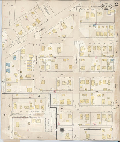 Sanborn Fire Insurance Map from Red Bluff, Tehama County, California (1949), Sheet #0002 - Complete Map Set gallery image, historic Sanborn map, vintage wall art, California California