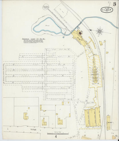 Sanborn Fire Insurance Map from Gilmer, Upshur County, Texas (1896), Sheet #0003 - Complete Map Set gallery image, historic Sanborn map, vintage wall art, Texas Texas