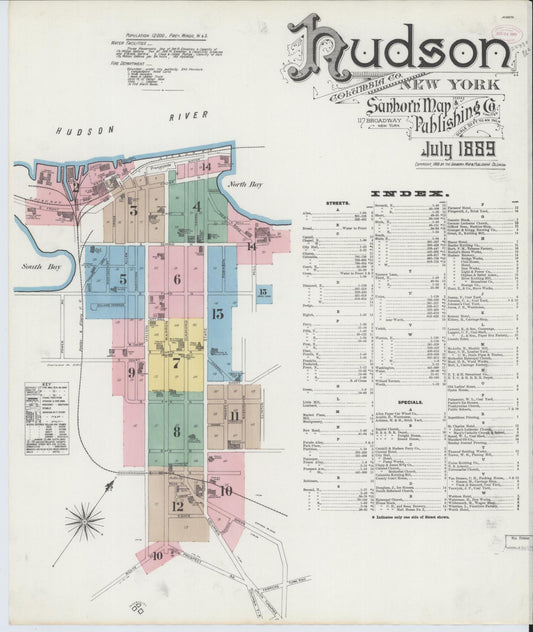 Sanborn Fire Insurance Map from Hudson, Columbia County, New York. (1889) – Historic Sanborn Fire Insurance Map Print
