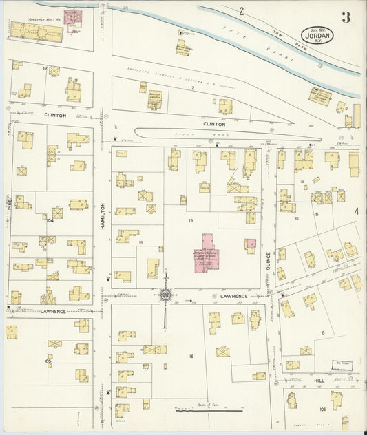 Sanborn Fire Insurance Map from Jordan, Onondaga County, New York (1912), Sheet #0003 - Historic Sanborn Fire Insurance Map Print, vintage old map wall art, antique decor, genealogy gift, New York New York map
