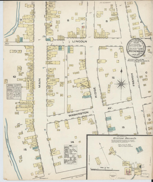 Sanborn Fire Insurance Map from Breckenridge, Summit County, Colorado (1883), Sheet #0001 - Historic Sanborn Fire Insurance Map Print, vintage old map wall art, antique decor, genealogy gift, Colorado Colorado map