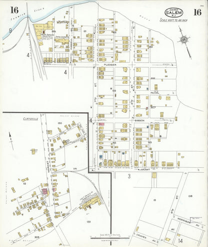 Sanborn Fire Insurance Map from Salem, Salem County, New Jersey (1923), Sheet #0016 - Complete Map Set gallery image, historic Sanborn map, vintage wall art, New Jersey New Jersey