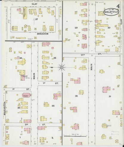 Sanborn Fire Insurance Map from Shelbyville, Shelby County, Kentucky (1892), Sheet #0004 - Complete Map Set gallery image, historic Sanborn map, vintage wall art, Kentucky Kentucky