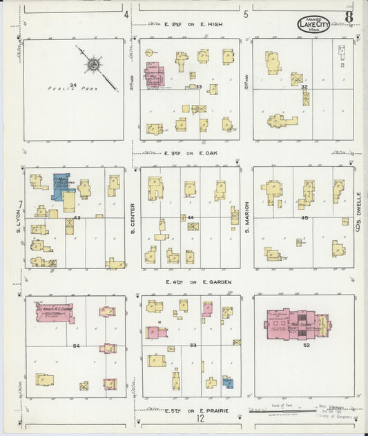 Sanborn Fire Insurance Map from Lake City, Wabasha County, Minnesota (1921), Sheet #0008 - Historic Sanborn Fire Insurance Map Print, vintage old map wall art, antique decor, genealogy gift, Minnesota Minnesota map