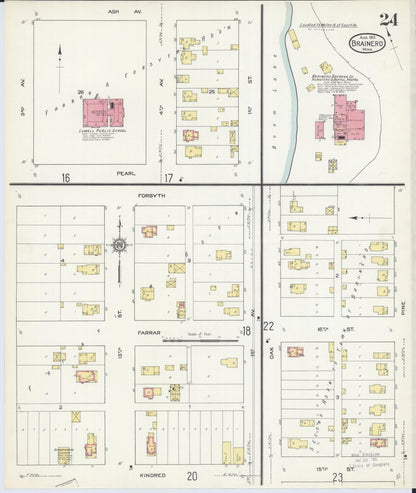 Sanborn Fire Insurance Map from Brainerd, Crow Wing County, Minnesota (1913), Sheet #0024 - Complete Map Set gallery image, historic Sanborn map, vintage wall art, Minnesota Minnesota