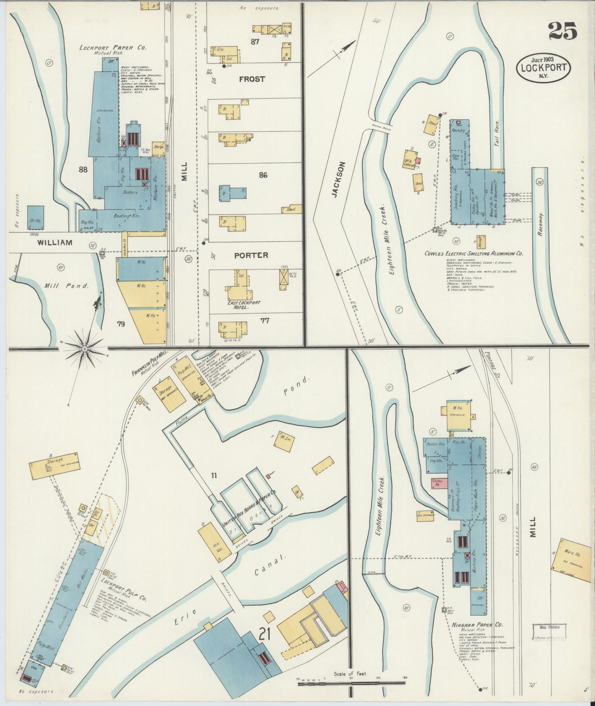 Sanborn Fire Insurance Map from Lockport, Niagara County, New York (1903), Sheet #0025 - Complete Map Set gallery image, historic Sanborn map, vintage wall art, New York New York